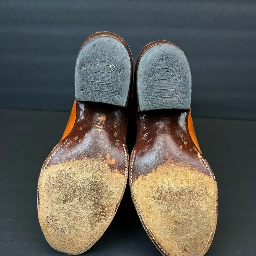 Justin Boots Tan Leather Western Ankle Booties
